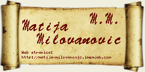 Matija Milovanović vizit kartica